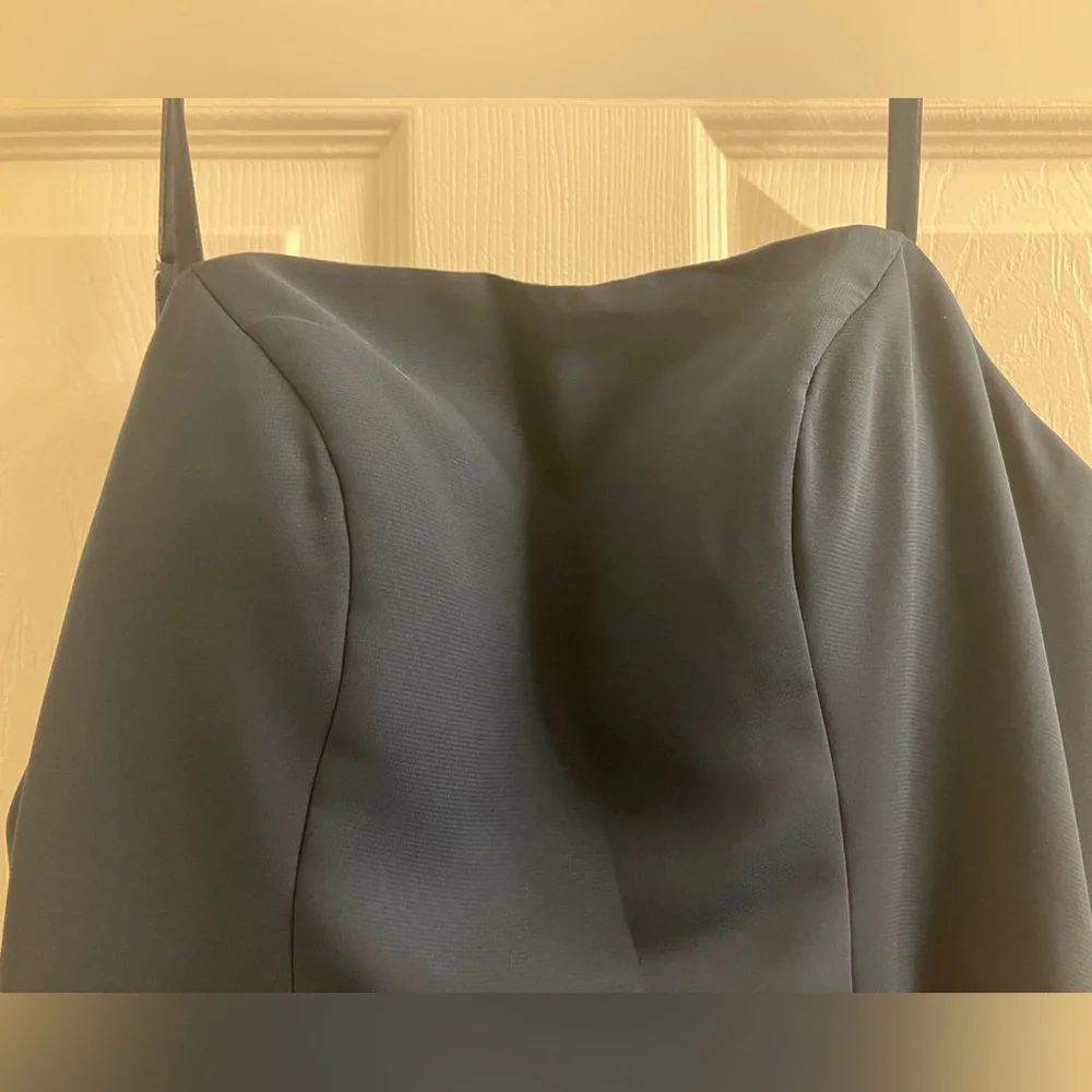 Elegant Navy Blue Evening Gown- JJ House, Size 8, Square Neck, Slit, NWT - Picture 7 of 16